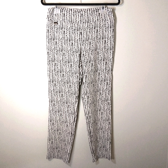 Lisette L Montreal High-Rise Straight Polka Dot Stripe Pull-On Pants - Picture 1 of 16